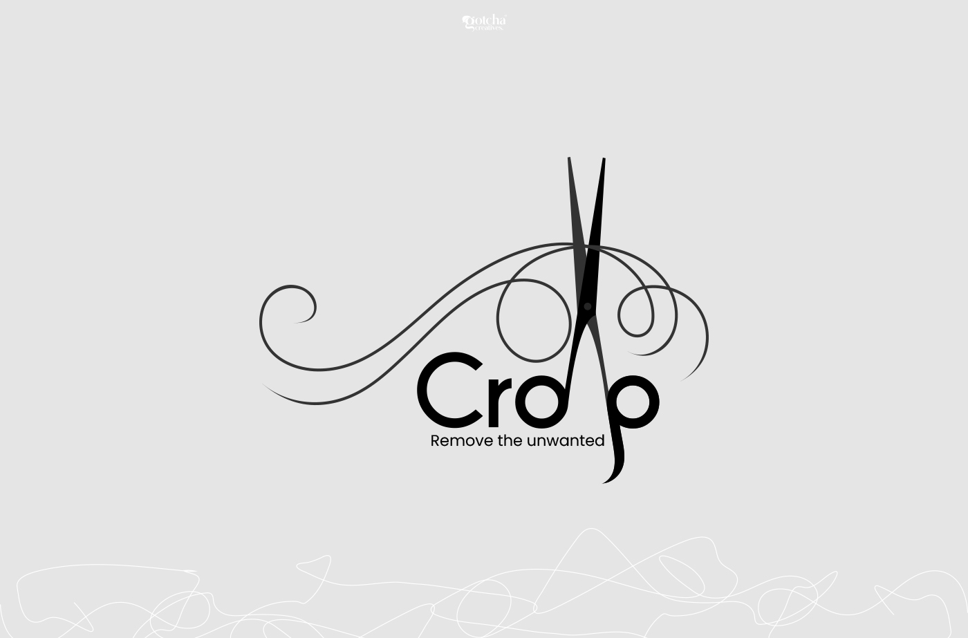 Modern minimalist scissor logo branding for creative service company