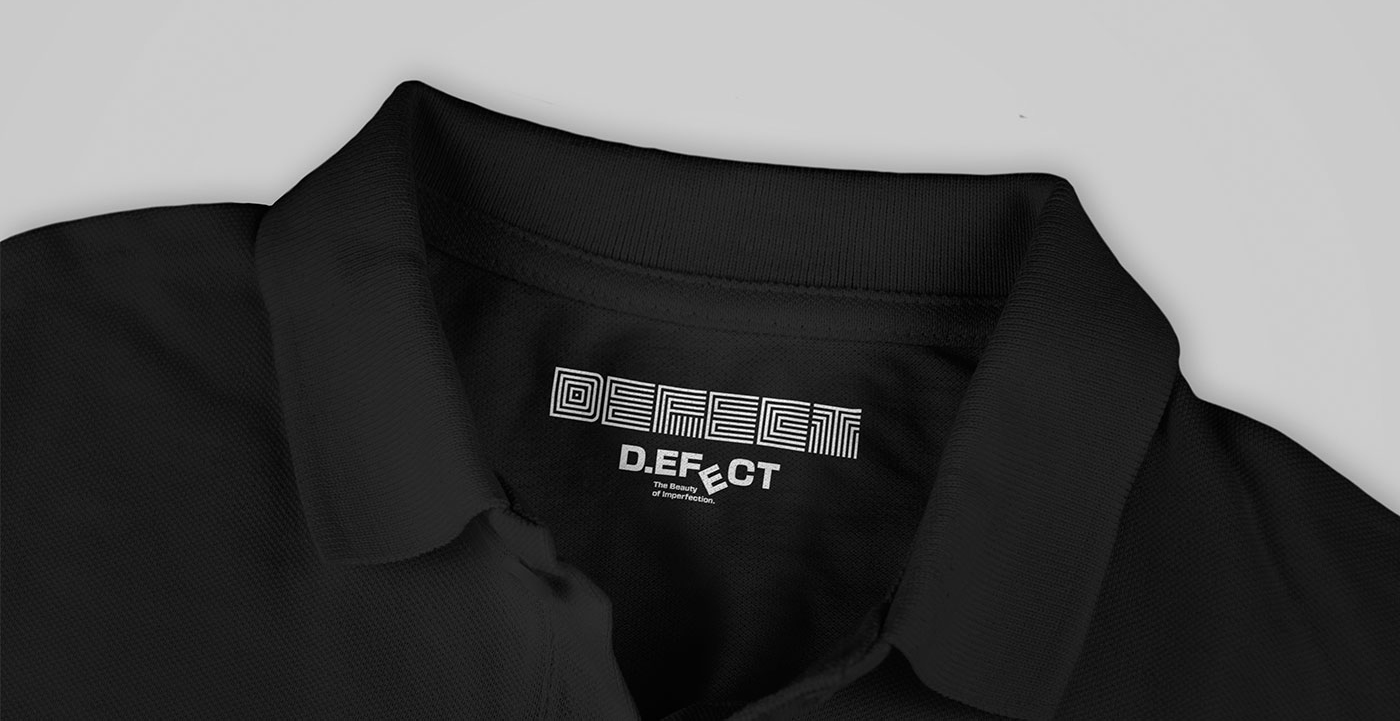 Experimental typography logo design for D.EFECT brand identity