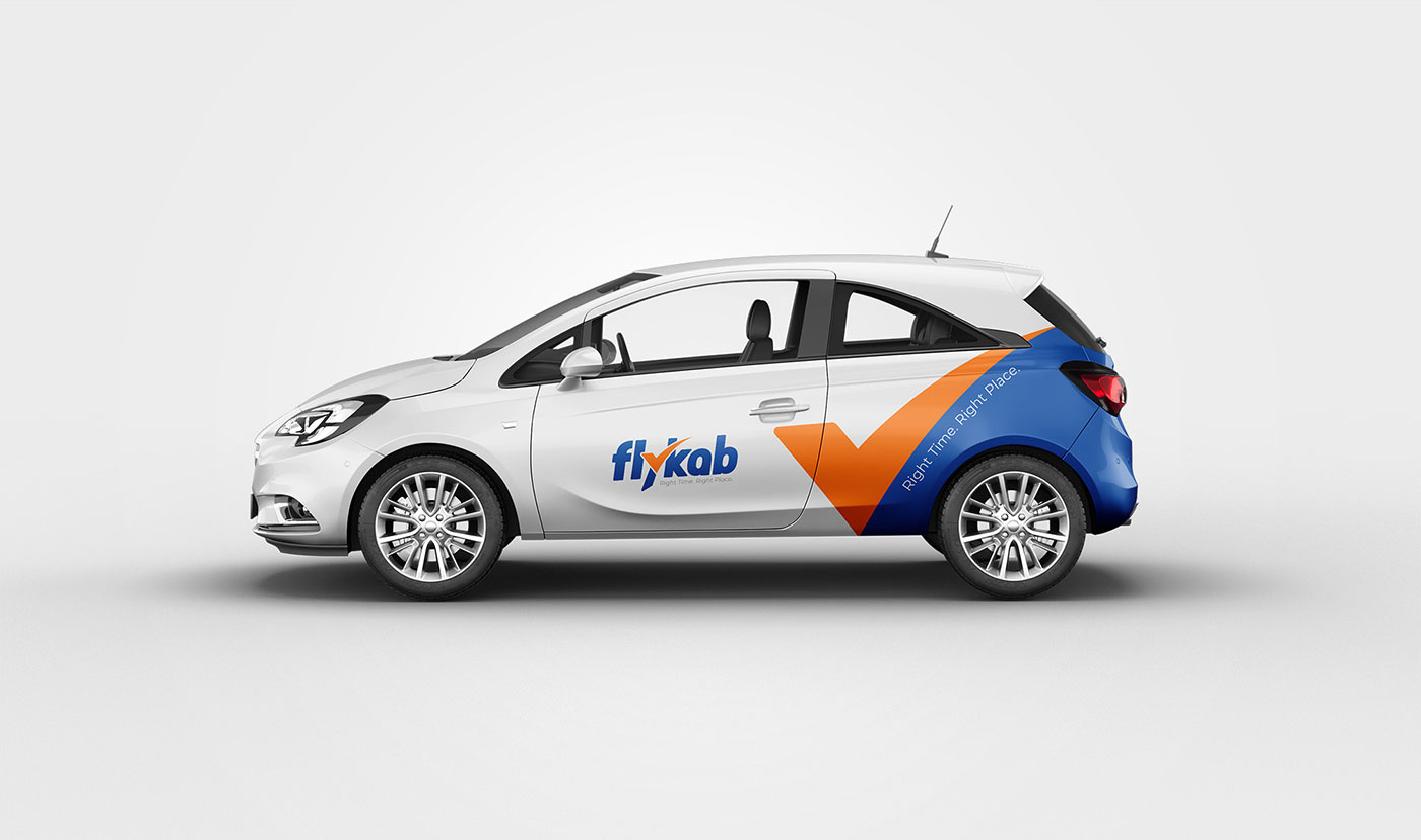 Modern taxi and mobility brand logo with dynamic typography