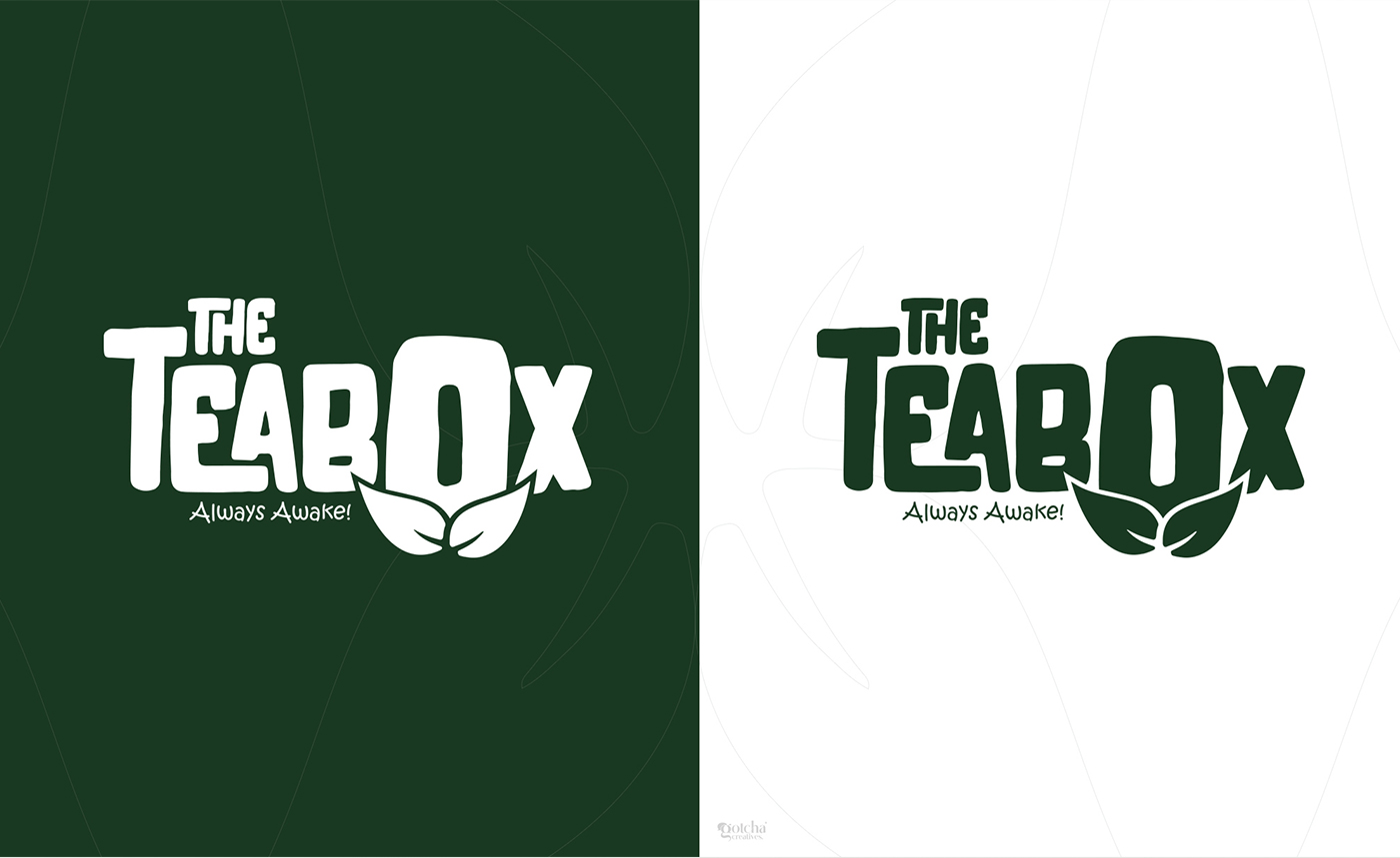 Minimal tea café branding with natural leaf elements