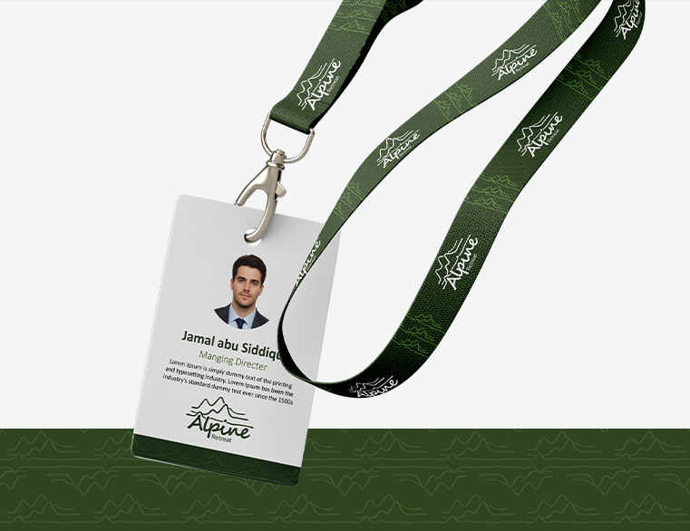 Alpine Retreat resort logo branding with mountain inspired design